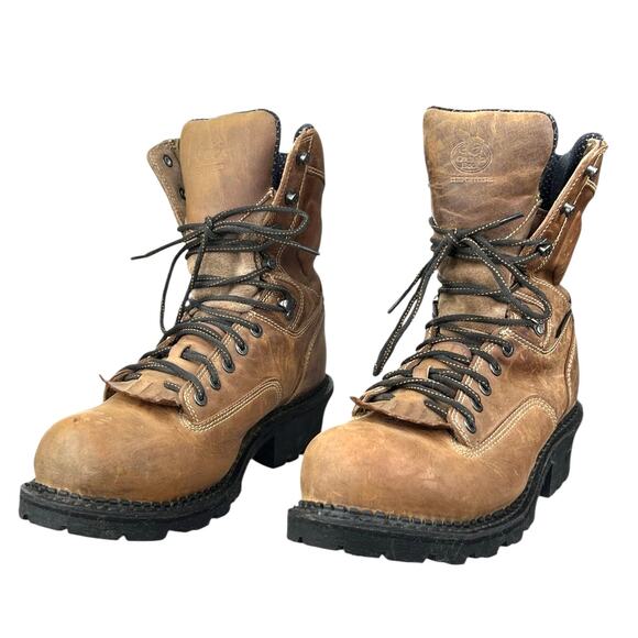 Georgia Boot Men’s Comfort Core Tan Logger Boot Size US 9.5 W - Picture 6 of 11